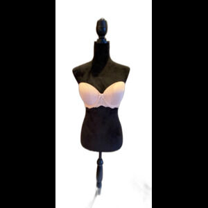 Victoria Secret  Bra Nude Strapless Size 32DDD Underwire with Lace Overlay Sexy!